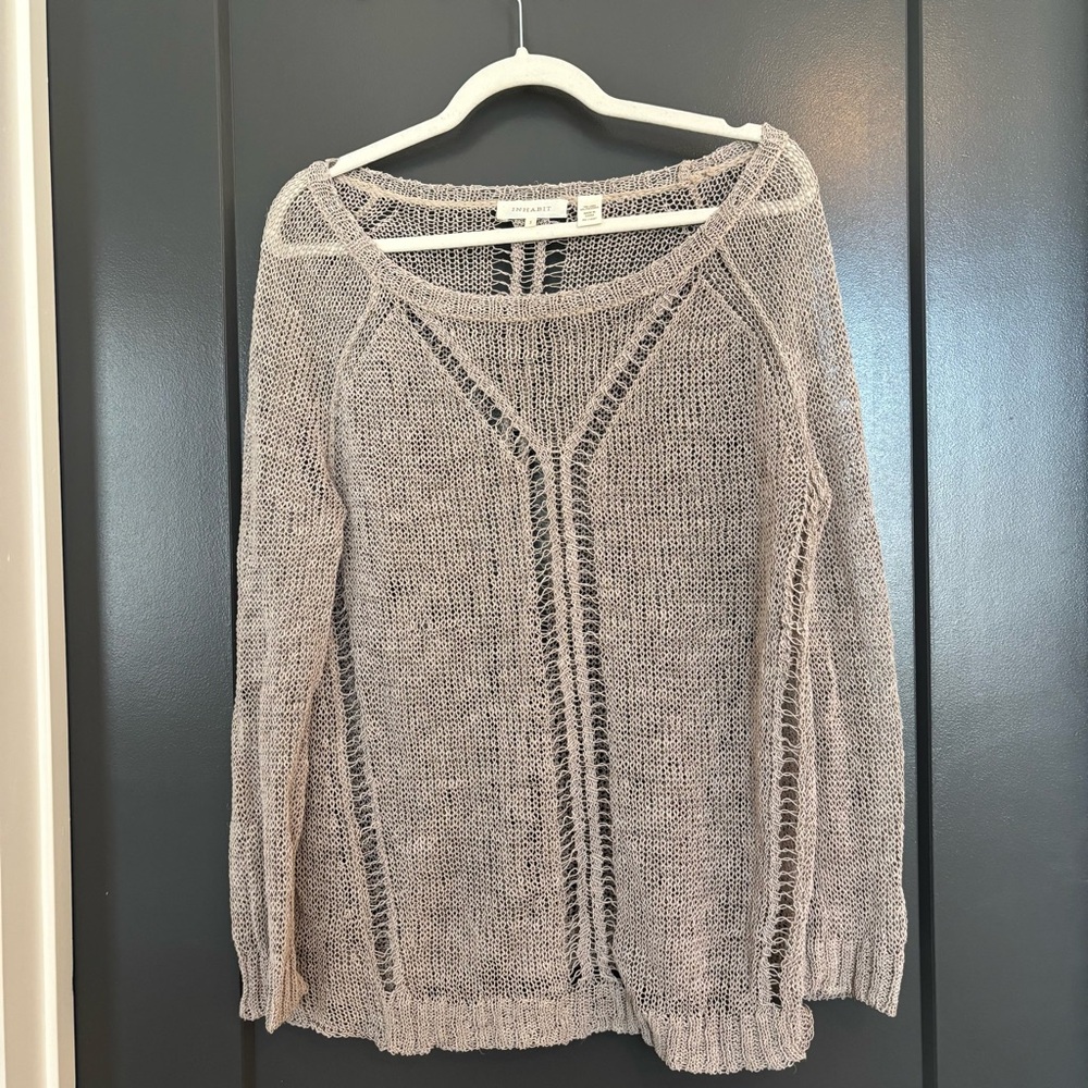 Inhabit Beige Open-Knit Sweater